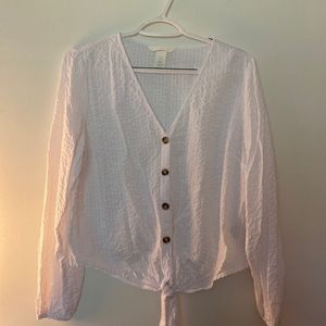 Seersucker white button up long sleeve!